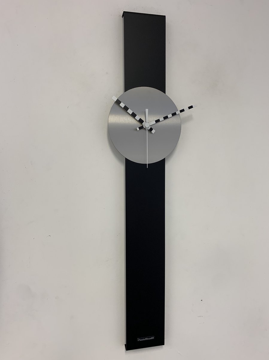 Wandklok CHANTALBRANDO SUMMIT BLACK & SILVER = MODERN DESIGN = ZWART & ZILVER
