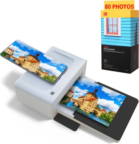 Foto: Kodak pack imprimante pd460 cartouche et papier pour 80 photos photo bluetooth docking format carte postale 10x15 cm