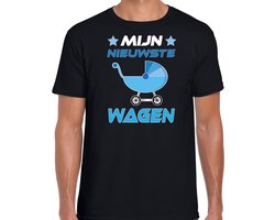 Bellatio Decorations Cadeau t-shirt aanstaande papa - mijn nieuwste wagen - blauw - Vaderdag/verjaardag XL