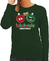 Bellatio Decorations foute Kersttrui/sweater voor dames - baldadig kerstfeest - groen - ontdeugend XS