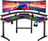Bol.com For The Win L Vormig Game Bureau - 130x130x75 cm - met LED Verlichting - Hoekbureau - Gaming Desk - Incl. Gaming Muismat... aanbieding