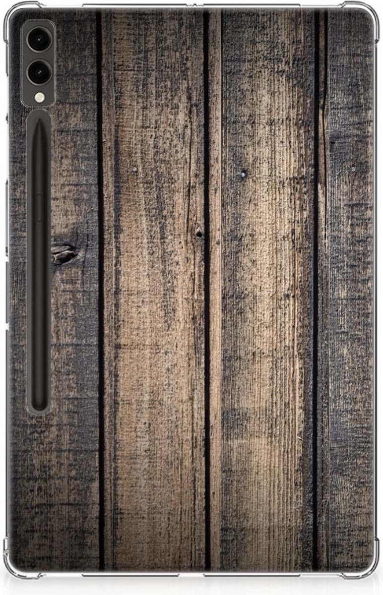 Back Cover voor Samsung Galaxy Tab S9 Plus Silicone Tablet Hoes Steigerhout