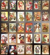 Stickerboekje Kerst - Kerstman - Vintage Christmas - Kerststickers Vintage 30 stuks