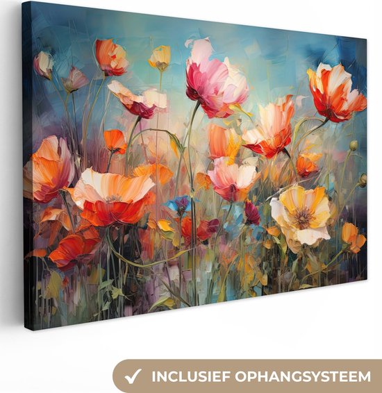 Photo sur toile - Fleurs - Aquarelle - Art - Botanique - Nature - 120x80 cm