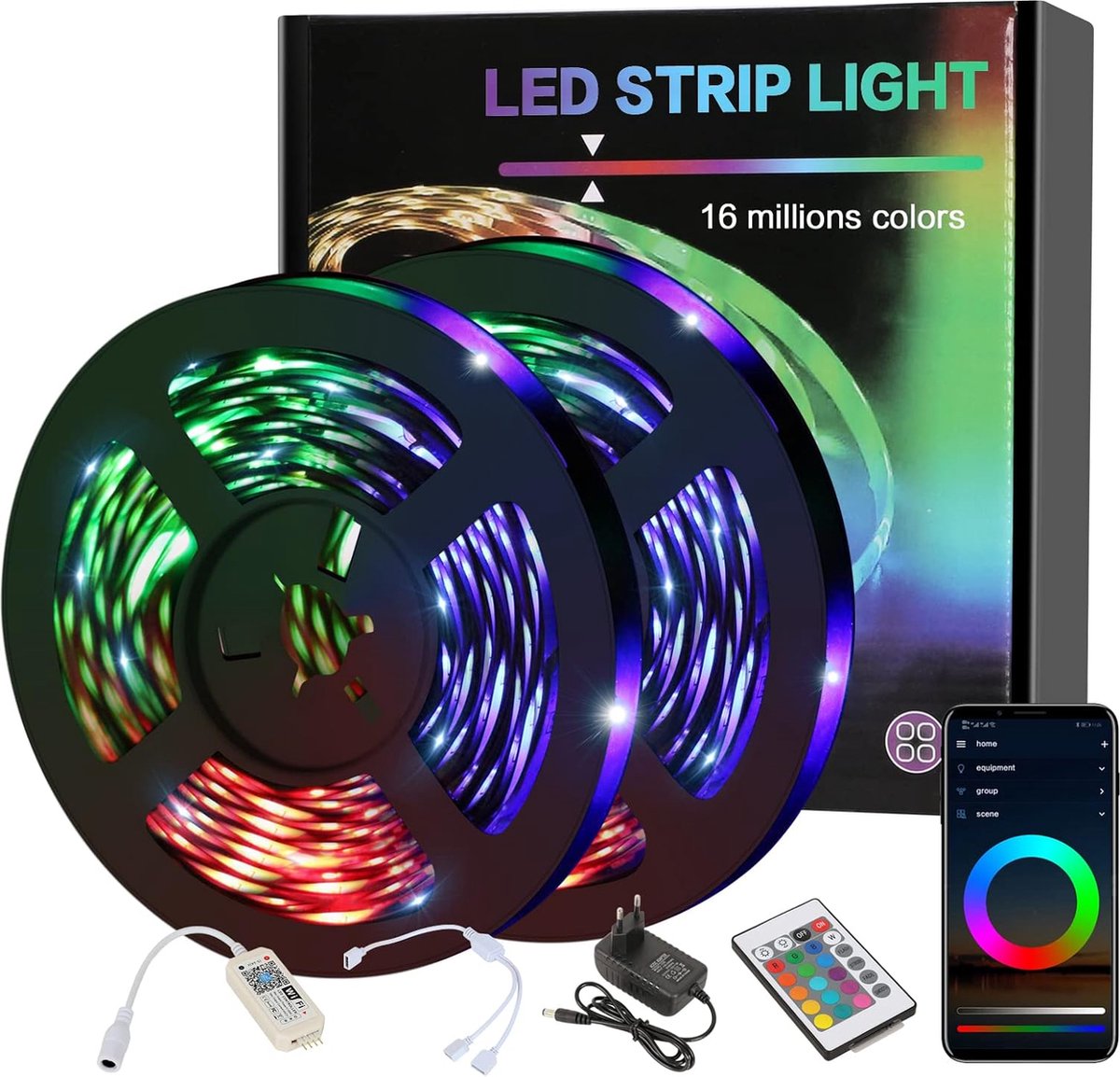 Goeco – LED Strip 10 meter – Light strip – RGB LED Verlichting – met afstandsbediening – licht strip dimbaar – gaming accesoires
