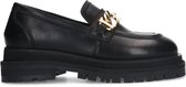 Sacha - Dames - Zwarte chunky loafers met goudkleurige chain - Maat 42