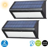Lampe d'extérieur LED sans fil (2 pièces) - Panneau Solaire Intégré - Sans fil - Lumière blanche claire - ABS Zwart - Résistant aux UV