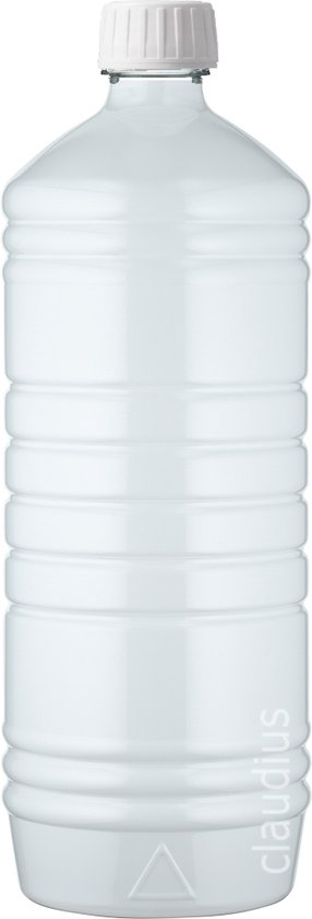 Lege Plastic Fles 1 liter PET - Wit - met witte verzegeldop - set van 10 stuks - navulbaar - leeg