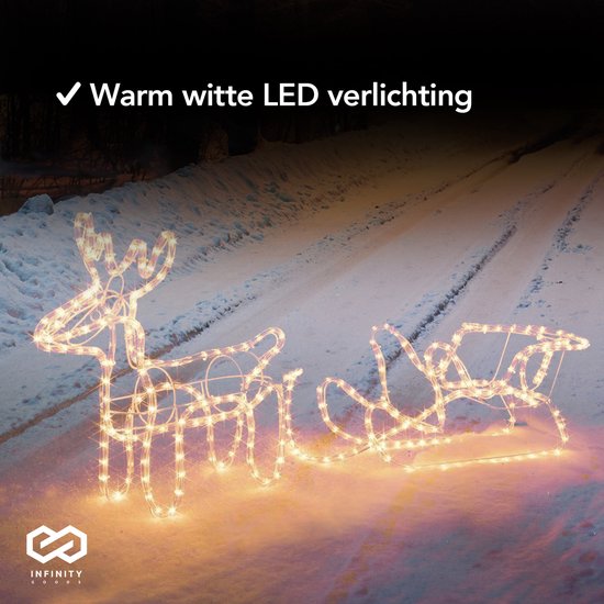 vidaXL Décoration de Noël Renne et traîneau 140 LED extérieur