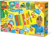 SES - Ik leer knippen - Mega set - Montessori Speelgoed - met 48 mooie knipvellen en veilige schaar die alleen papier knipt - Knutselpakket - Speelgoed 3 jaar