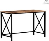MIRA Home Bureau - Computertafel - Hout/Metaal - Industrieel - Bruin/zwart - 115x60x76
