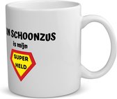 Akyol - mijn schoonzus is mijn superheld koffiemok - theemok - Zus - super schoonzus - verjaardag - cadeautje voor zus - zus artikelen - kado - geschenk - 350 ML inhoud