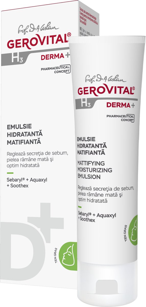 Matterende Hydraterende Emulsie - vette huid - Gerovital H3 Derma+ Huidverzorging - 50ml