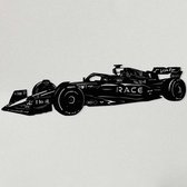 Formule 1 auto - Wanddecoratie - Max Verstappen - red bull racing- Hout - Mat zwart - F1 - Raceauto