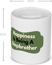 Akyol - happiness is being a stepbrother Spaarpot - Broer - de liefste stiefbroer - verjaardag - cadeautje voor broer - broer artikelen - kado - geschenk - 350 ML inhoud
