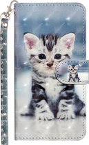 Bookcase hoesje met print Cute Kitten Geschikt voor: Oppo A57 / A57s