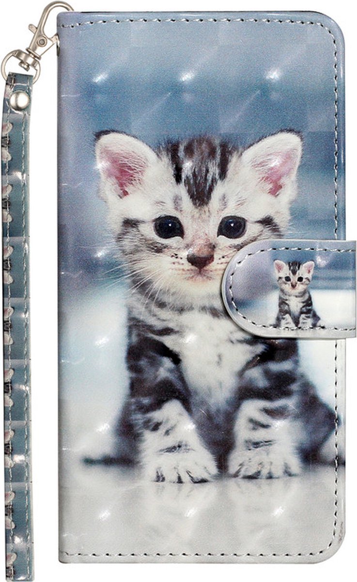 Bookcase hoesje met print Cute Kitten Geschikt voor: Samsung Galaxy S22 Plus