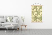 Support pour affiches avec affiche 120 x 180 cm - Affiche scolaire - Roses - Fleurs - Vert - William Morris - Affiche textile - Lattes vierges