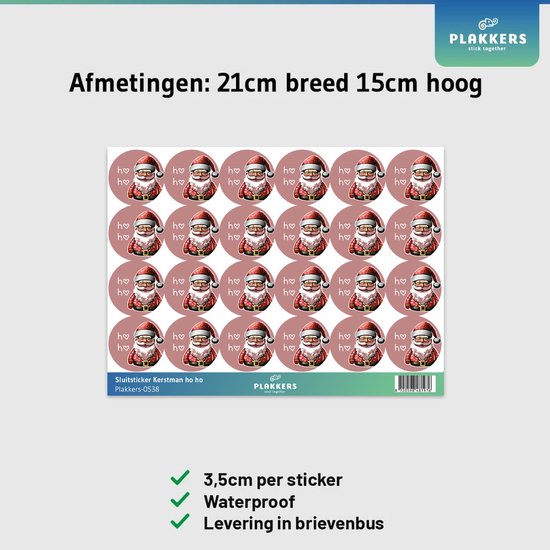 Autocollants de fermeture / Autocollants cadeaux Noël 24 pièces - Ho Ho Santa Claus