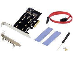 Conceptronic EMRICK 2-in-1-M.2-SSD-PCIe-Adapter SATA AHCI NVMe PCI Express kaart PCIe