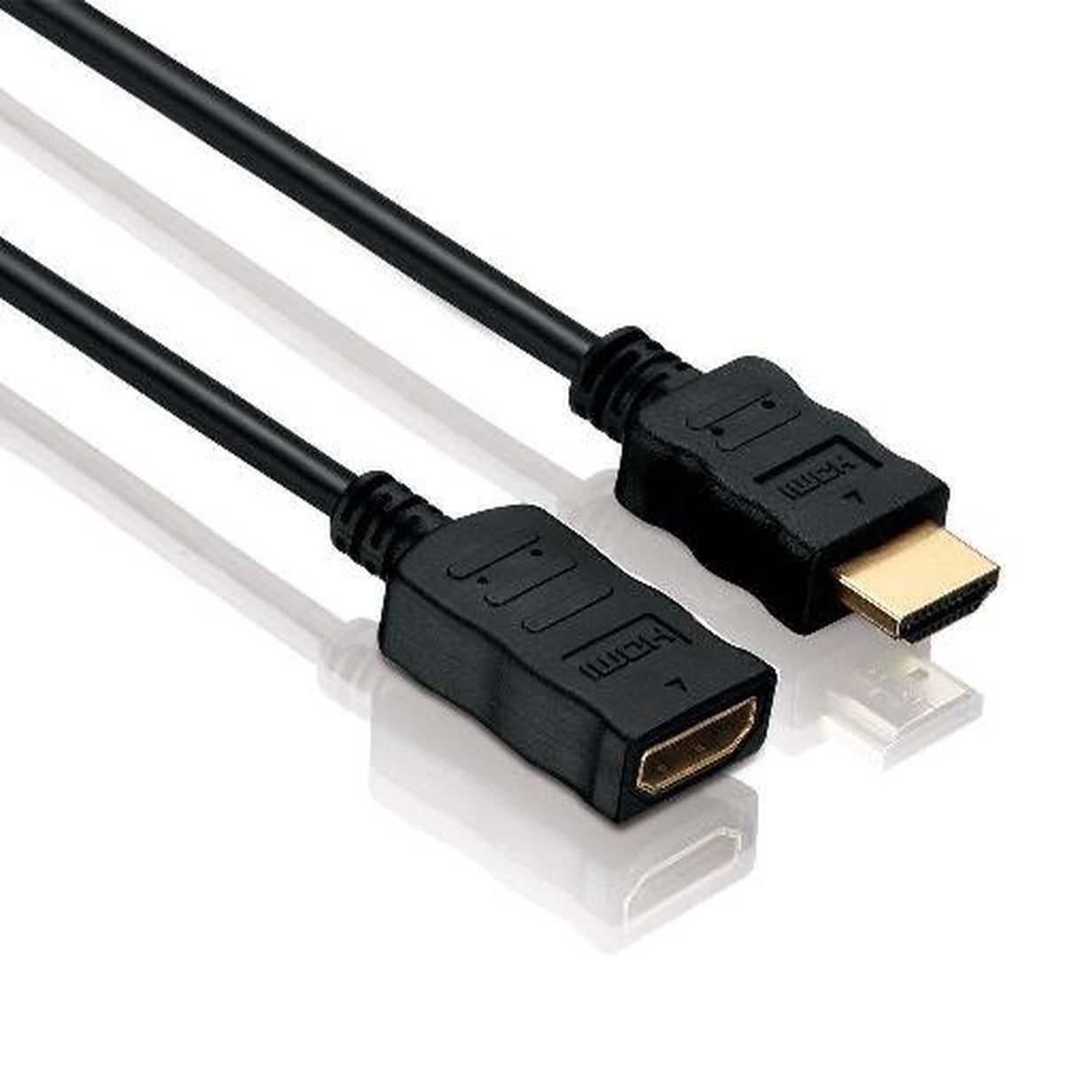 HDMI A M/F 2m - 2 m - HDMI Type A (Standard) - HDMI Type A (Standard) - Black