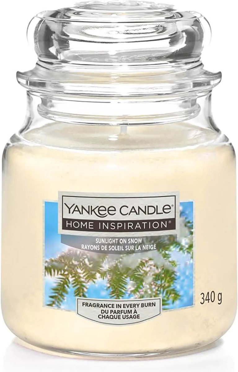 Yankee Candle Medium Jar Geurkaars - Sunlight On Snow Wit