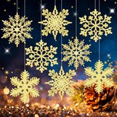 40 Pack Kerst Gouden Sneeuwvlok Ornamenten 4 Inch Goud Plastic Glitter Sneeuwvlok Ornamenten voor Kerstboom Decoraties Winter Bruiloft Xmas Party Supplies