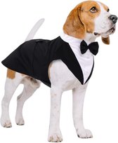 Honden Tuxedo Pak en Bandana Set, Formele Kleding voor Huisdieren, Hondenjas met Afneembare Strik, Hondenpak, Puppy Kostuum Shirt voor Bruiloft, Halloween, Verjaardagsfeest, S-XXL