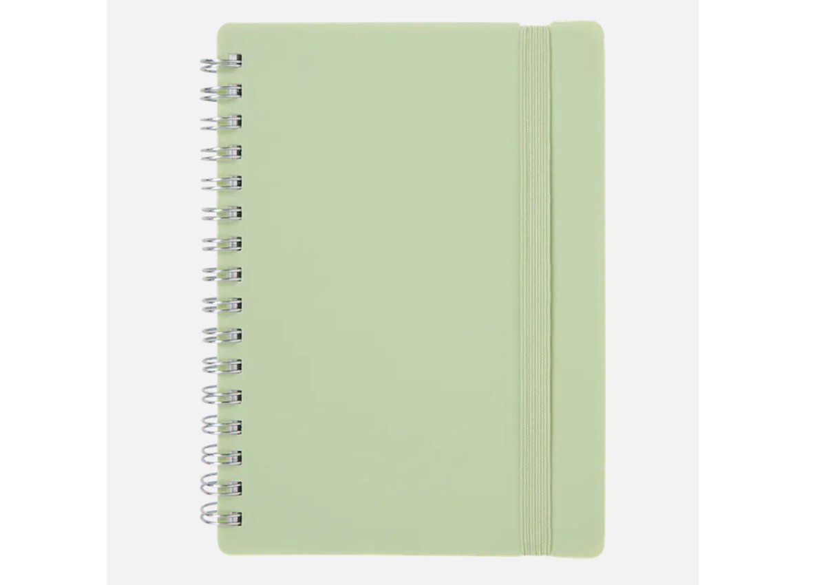 Notitieboek A6 - | Notebook | Groen | 80 pagina's | Gelinieerd | Notitieblok | Met ringband en elastiek om het boekje te sluiten | 14,7 x 10,7cm.