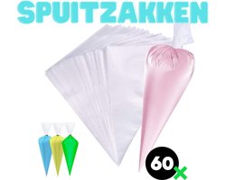 Wegwerp Spuitzakken - 60 stuks - 35cm - Transparant - Slagroom - Decoratie - Cake & Taart