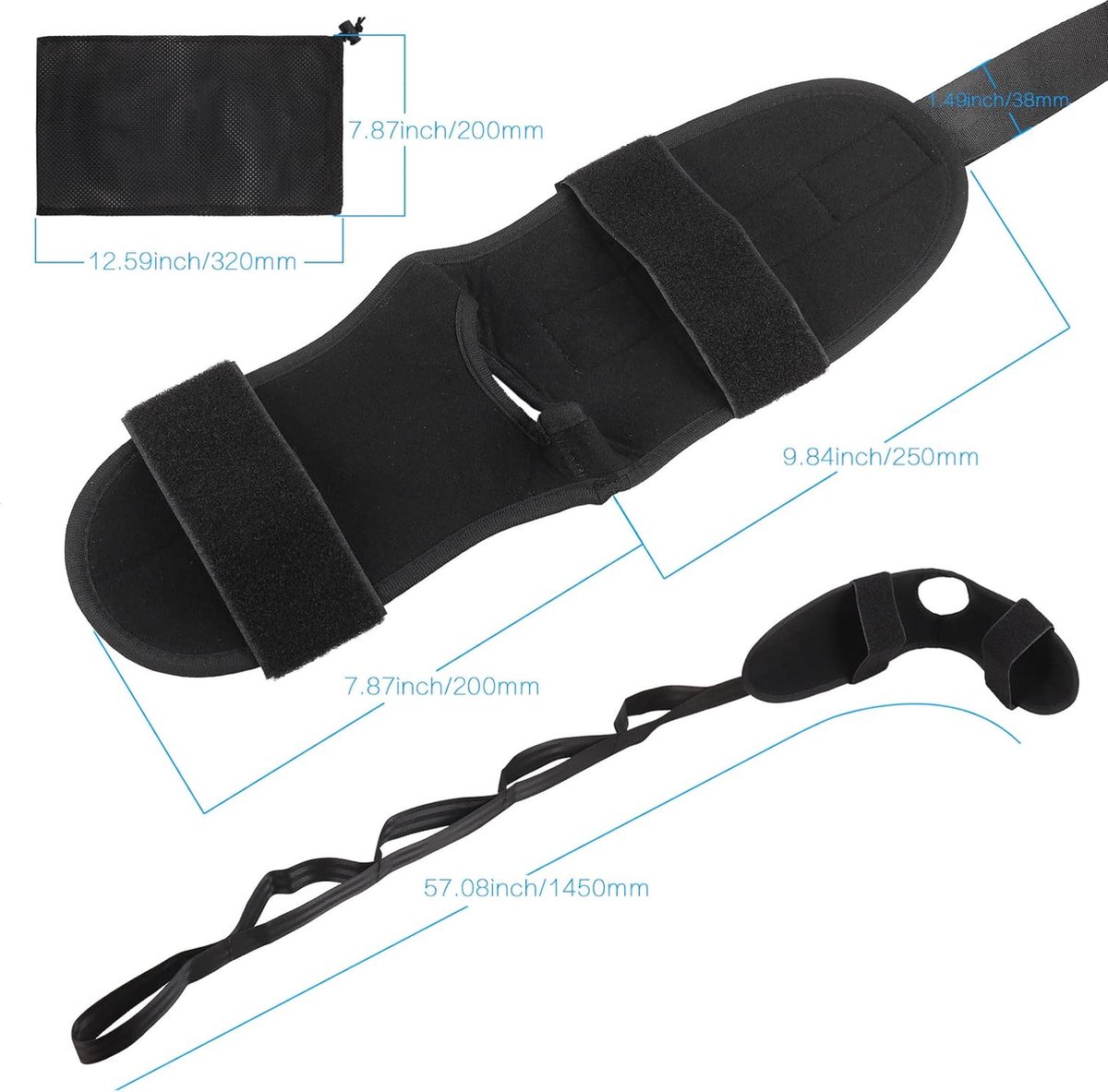 Sangle D'étirement Yoga Et Fascia - Nylon élastique, Avec Velcro - Pour Stretching, Rééducation, Pilates, Danse