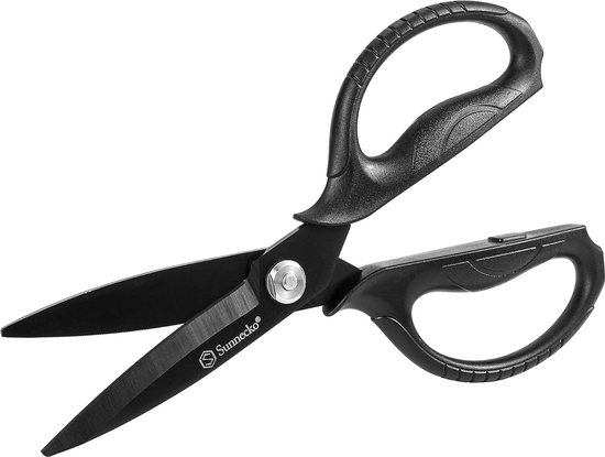 Schaar, scherpe titanium messen, zachte handgreep, multifunctionele schaar, set van 3, geschikt voor gezinnen, kantoor en school, paars