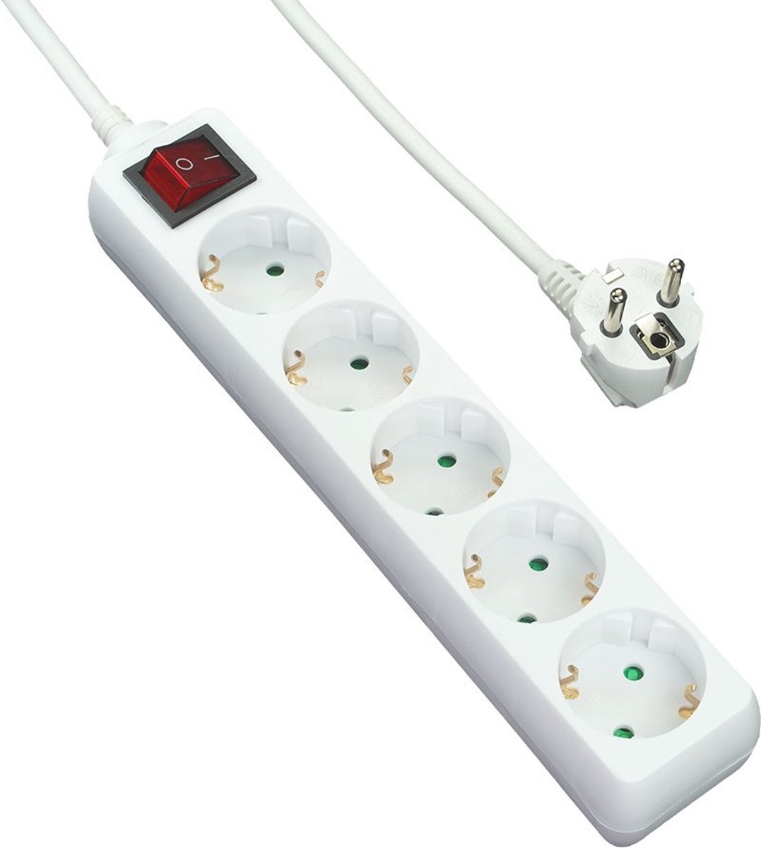 EMhub stekkerdoos met schakelaar wit 5-voudig 10 meter (4087054) - contactdooscombinatie
