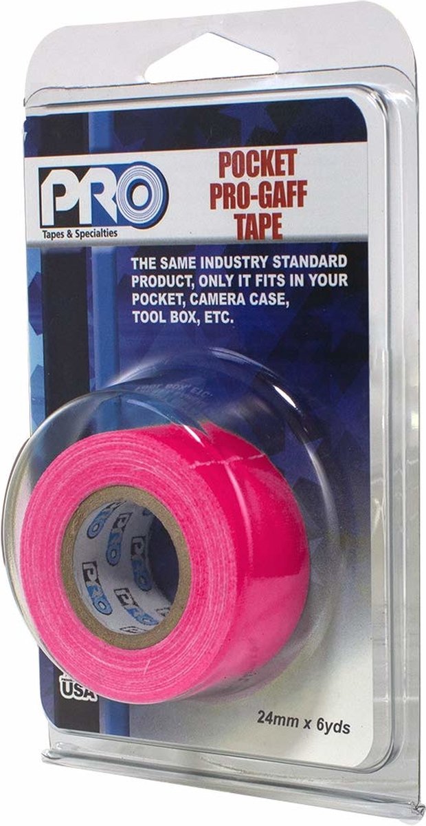 Pro paper tape mini rol 24mm x 9.2m neon roze