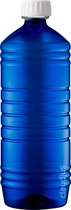 Lege Plastic Fles 1 liter PET - Blauw - met witte verzegeldop - set van 10 stuks - navulbaar - leeg