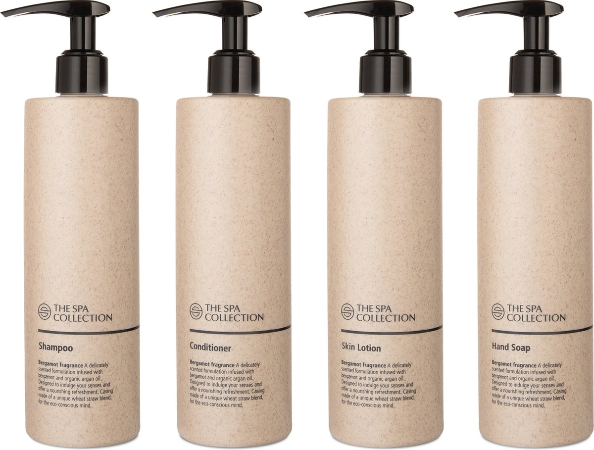 Goedkoopste The Spa Collection Bergamot - Shampoo Conditioner Handzeep Body Lotion - 400 ml pompfles - Set van 4 stuks