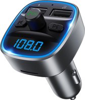 Equivera Bluetooth Transmitter - Met Microfoon - Bluetooth Receiver - 2-in-1 - Bluetooth Receiver - Auto - Grijs