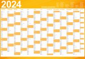 Wandkalender Muurkalender Jaarlijkse planner 100 x 70 met vakanties en feestdagen gevouwen tot posterformaat