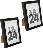 Atmosphera fotolijstje voor een foto van 18 x 24 cm - 2x - zwart - foto frame Eva - modern/strak ontwerp
