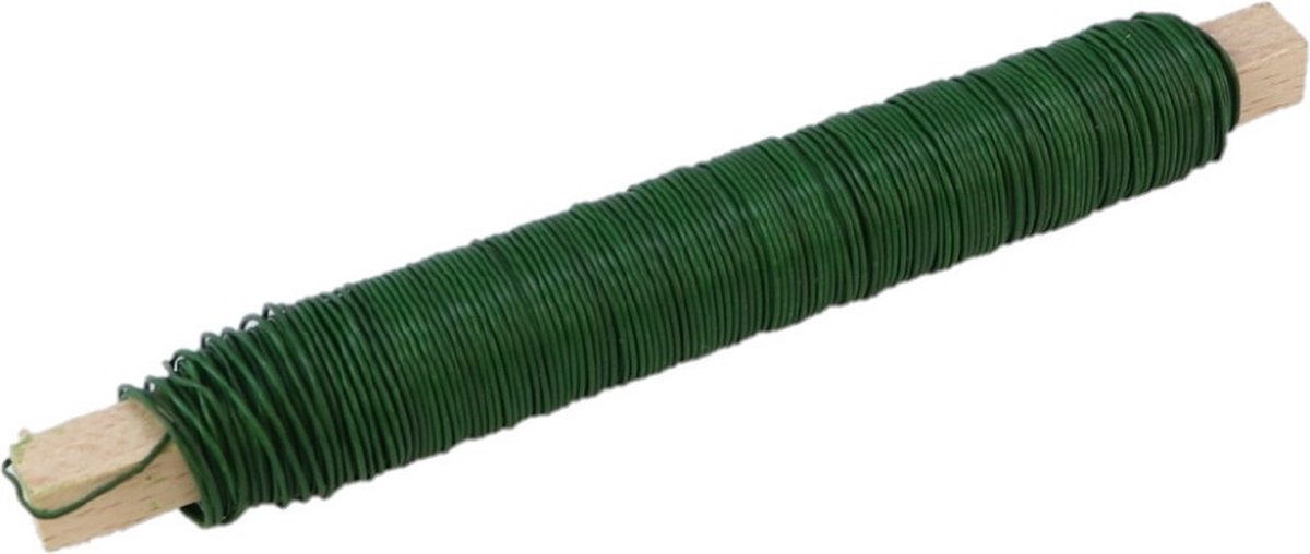 HBX Natural Living Binddraad - wikkeldraad op rol - groen - 50 meter x 0,65 mm - bloemendraad - ijzerdraad