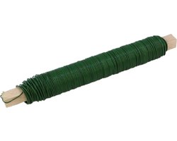 HBX Natural Living Binddraad - wikkeldraad op rol - groen - 50 meter x 0,65 mm - bloemendraad - ijzerdraad