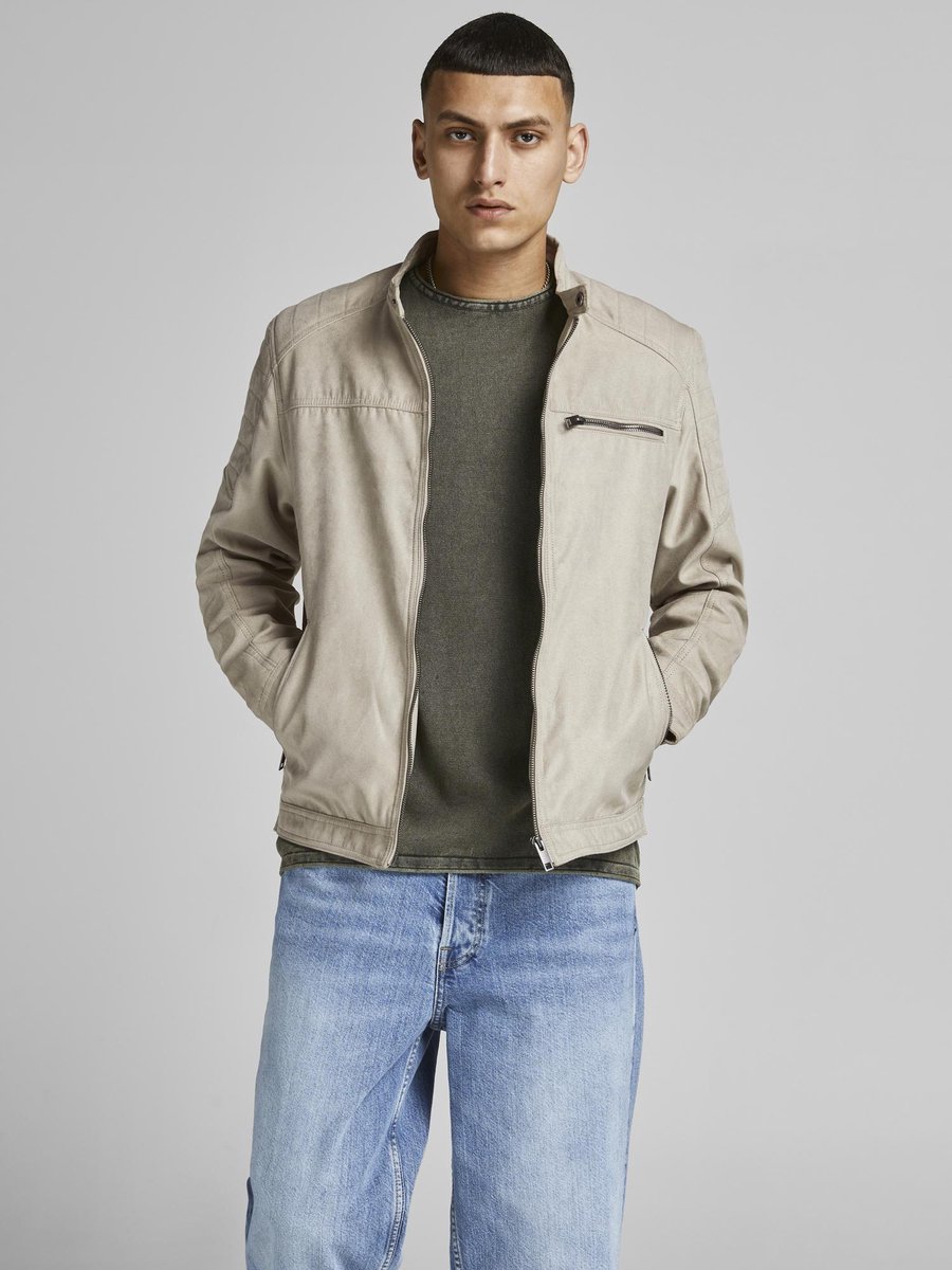 JACK & JONES ESSENTIALS bomberjack JJERUSH lichtgrijs