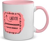 Akyol - de liefste schoonmoeder van de wereld koffiemok - theemok - roze - Schoonmoeder - de liefste schoonmoeder - moeder cadeautjes - moederdag - verjaardag - geschenk - kado - 350 ML inhoud