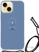 Siliconen Back Cover Geschikt voor iPhone 15 Telefoonhoesje met doorzichtige rand Baby Rhino
