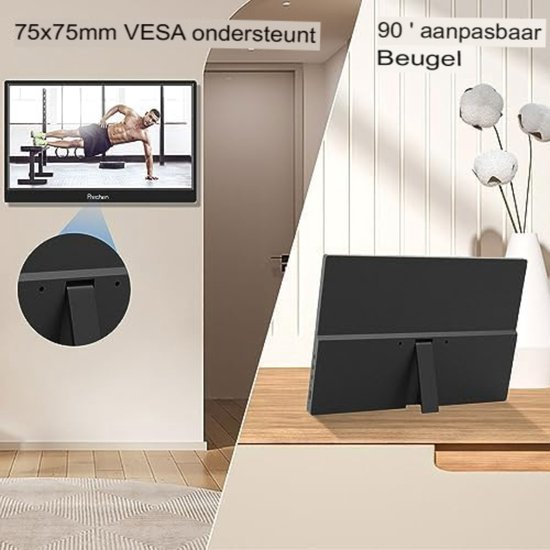 Draagbare Monitor, Draagbare Scherm 15,6 1080 FHD IPS Display