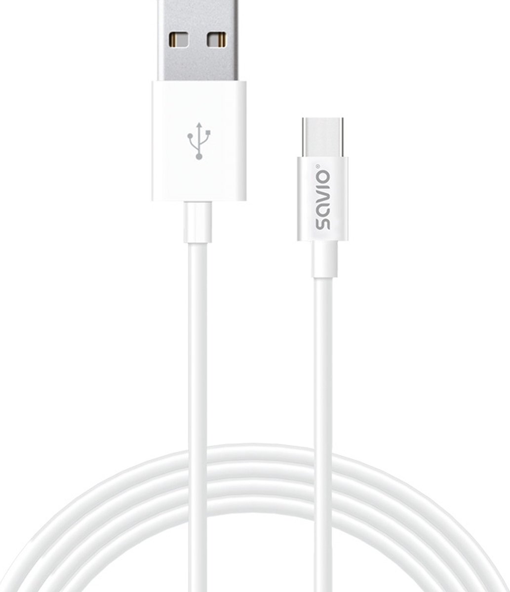 Savio CL-125 USB-kabel USB 2.0 1 m USB A USB C Wit