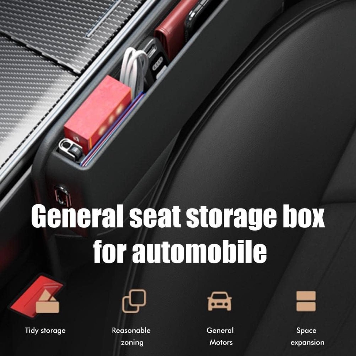 Auto Console Organizer, Autostoel Interspace Filler Organizer