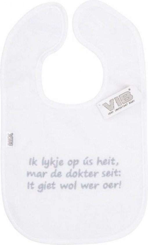 VIB® - Slabbetje Luxe velours - Fries - Ik lykje op ús heit, mar de dokter seit, It giet wol wer oer - Babykleertjes - Slabbetjes - zwangerschap aankondiging - baby aankondiging van VIB® — afbeelding 2