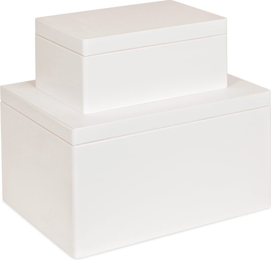 Haudt houten kisten set EVA wit 2 witte kistjes MAXI en MINI opbergkist cadeau. bol