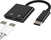 2in1 USB Type C naar dubbele USB C audio-hoofdtelefoonadapter met oplader, in 1 USB C Aux + opladeradaptersplitter